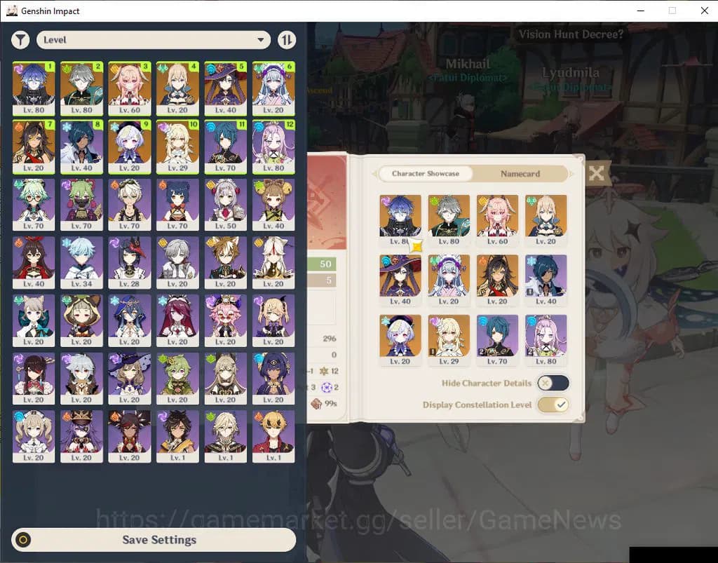 Genshin Impact Accounts ASIA|AR 50|3 Limited+4(*5Weapon)|Linnea,Flins,Alha image 1