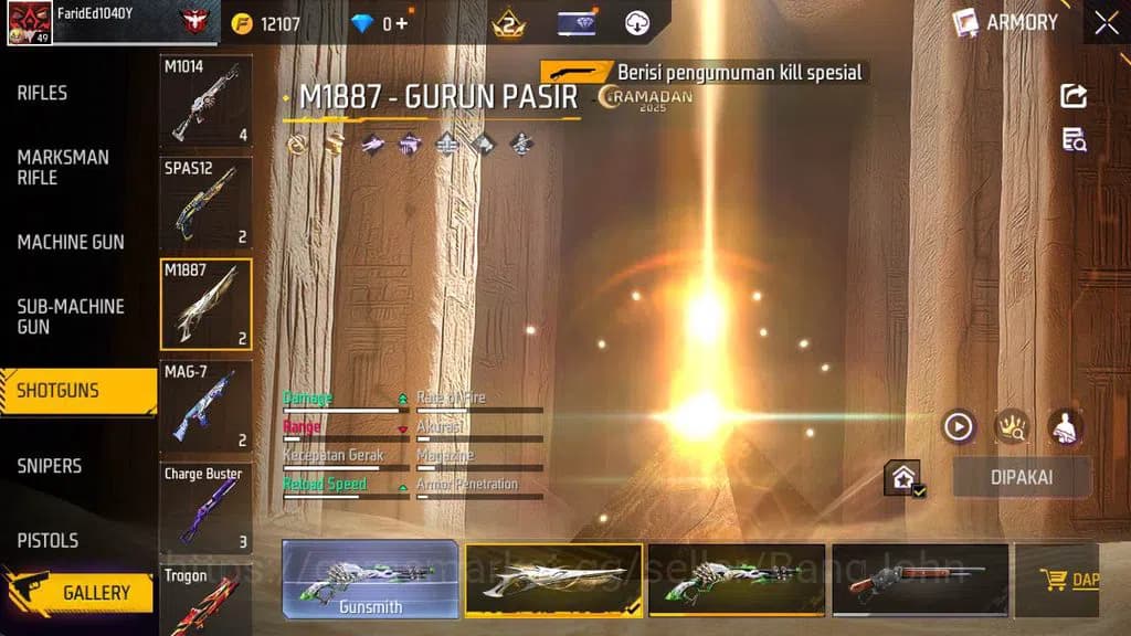 Free Fire Accounts Indonesia|Vault 68, SG gurun, SG lumut, tas bunny, image 1