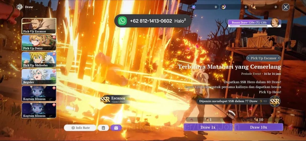 The Seven Deadly Sins: Origin Accounts NA West | Fresh Starter Lvl 2 |2 SSR| Escanor, Gui image 2