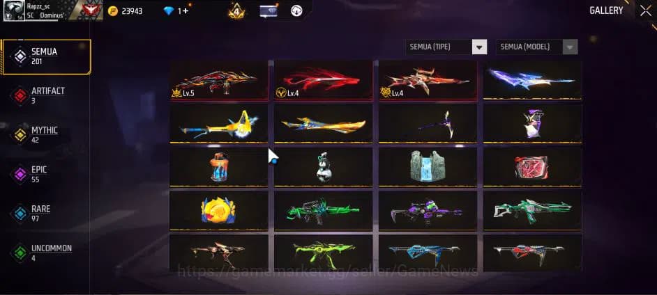 Free Fire Accounts Indonesia|M1887 Hand Of Hope|M1014 Scorpio S Lv4,T image 15