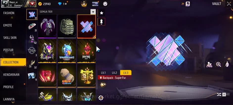 Free Fire Accounts Indonesia|M1887 Hand Of Hope|M1014 Scorpio S Lv4,T image 5