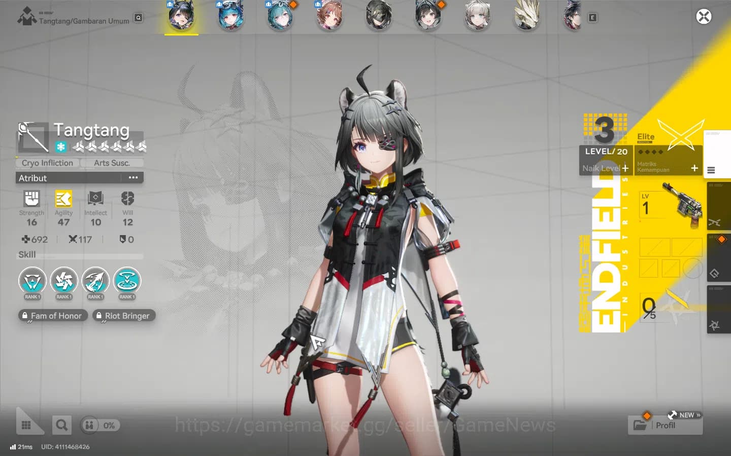 Arknights: Endfield Accounts Asia Lv 47 18k Oro|4 SSR[Tangtang+Sign,Lastrite,Em image 2