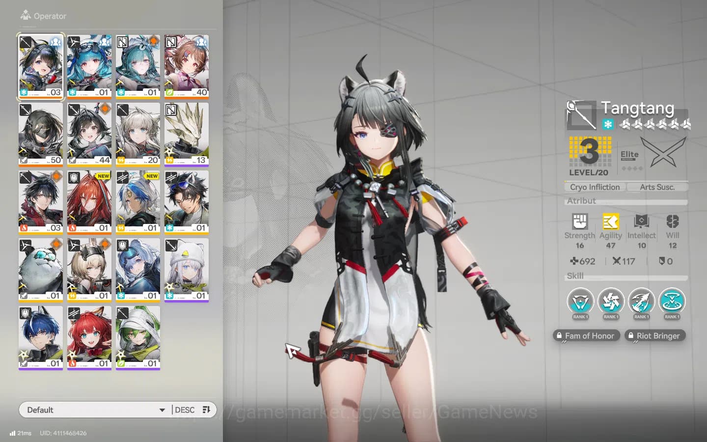 Arknights: Endfield Accounts Asia Lv 47 18k Oro|4 SSR[Tangtang+Sign,Lastrite,Em image 4
