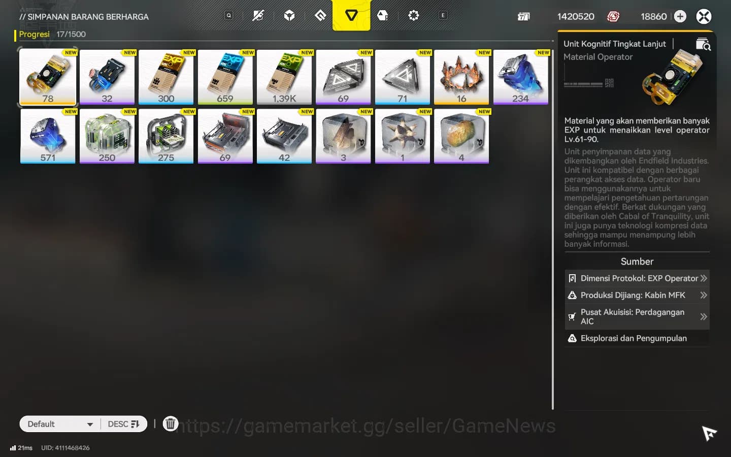 Arknights: Endfield Accounts Asia Lv 47 18k Oro|4 SSR[Tangtang+Sign,Lastrite,Em image 9