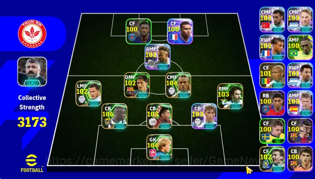 eFootball Accounts Mobile|Lilian Thuram(Long-Reach Tackle),Guti(Visio image 1