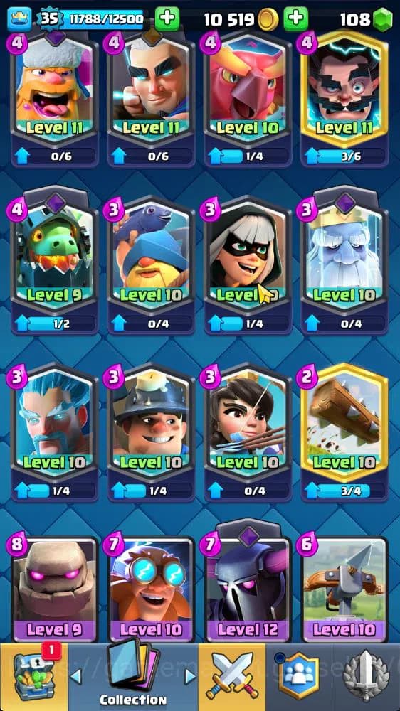 Clash Royale Accounts Lv 35|Trophy 6676|KTL 12|Limited Skin|Card 120|2 H image 17