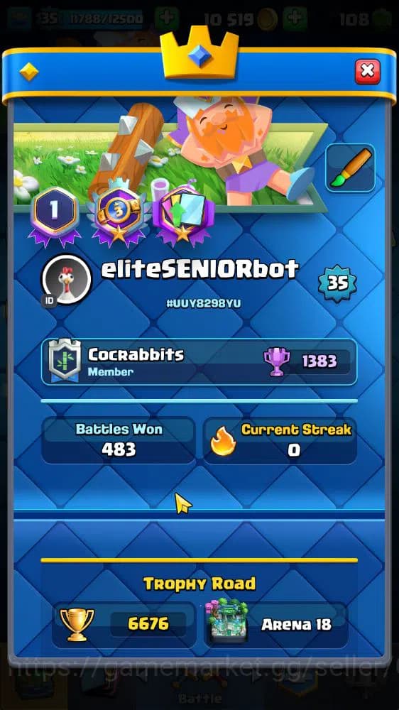 Clash Royale Accounts Lv 35|Trophy 6676|KTL 12|Limited Skin|Card 120|2 H image 2