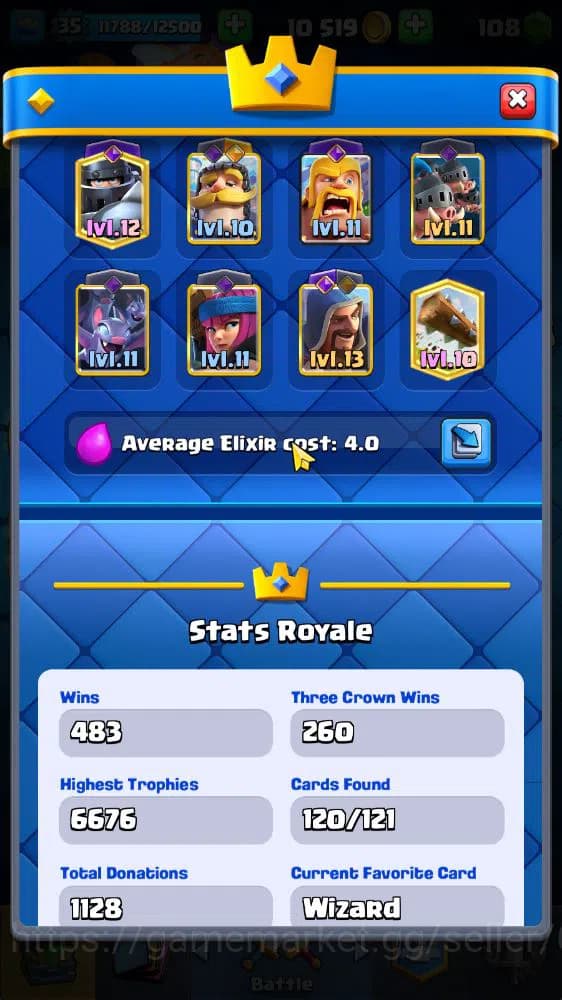 Clash Royale Accounts Lv 35|Trophy 6676|KTL 12|Limited Skin|Card 120|2 H image 3