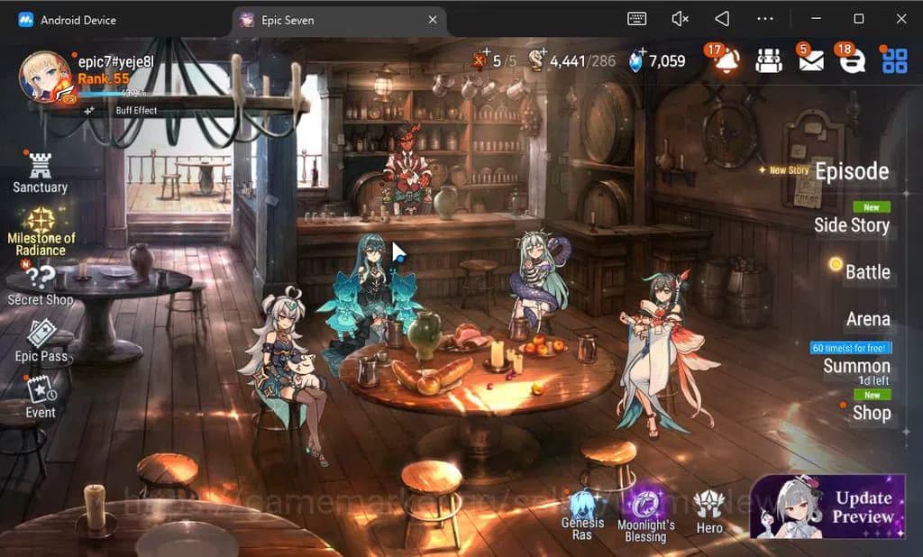 Epic Seven Accounts GLOBAL UNVERIF|8 ML(BArunka,LOT Scales,SP Politis, image 1