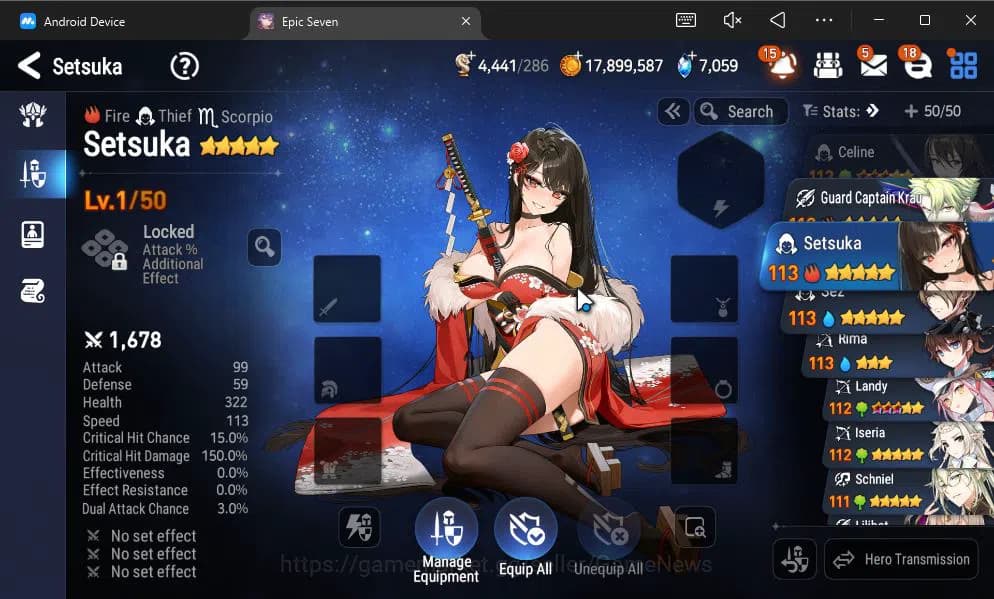 Epic Seven Accounts GLOBAL UNVERIF|8 ML(BArunka,LOT Scales,SP Politis, image 2