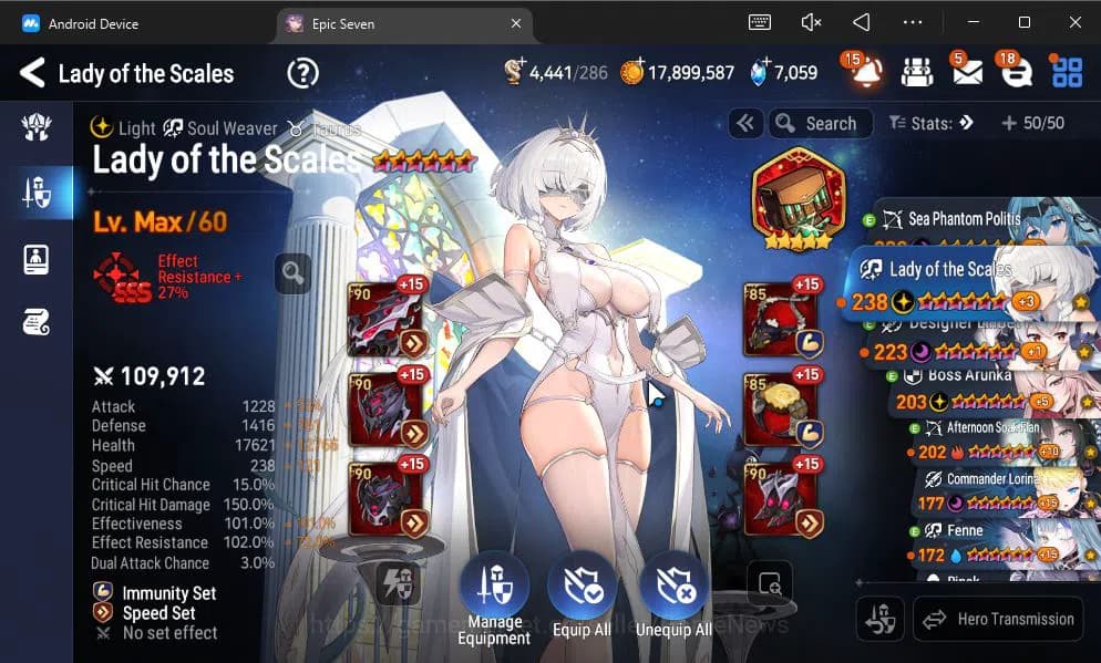 Epic Seven Accounts GLOBAL UNVERIF|8 ML(BArunka,LOT Scales,SP Politis, image 5