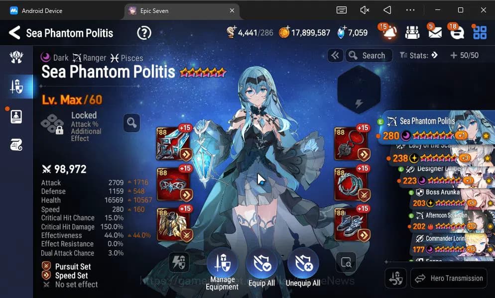 Epic Seven Accounts GLOBAL UNVERIF|8 ML(BArunka,LOT Scales,SP Politis, image 6