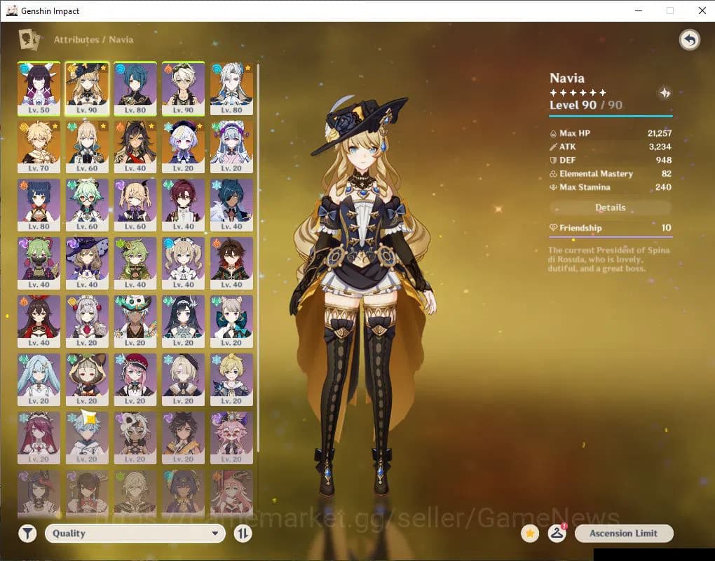 Genshin Impact Accounts ASIA|AR 55|3 Limited +1(*5Weapon)|NaviaC5,Columbin image 13