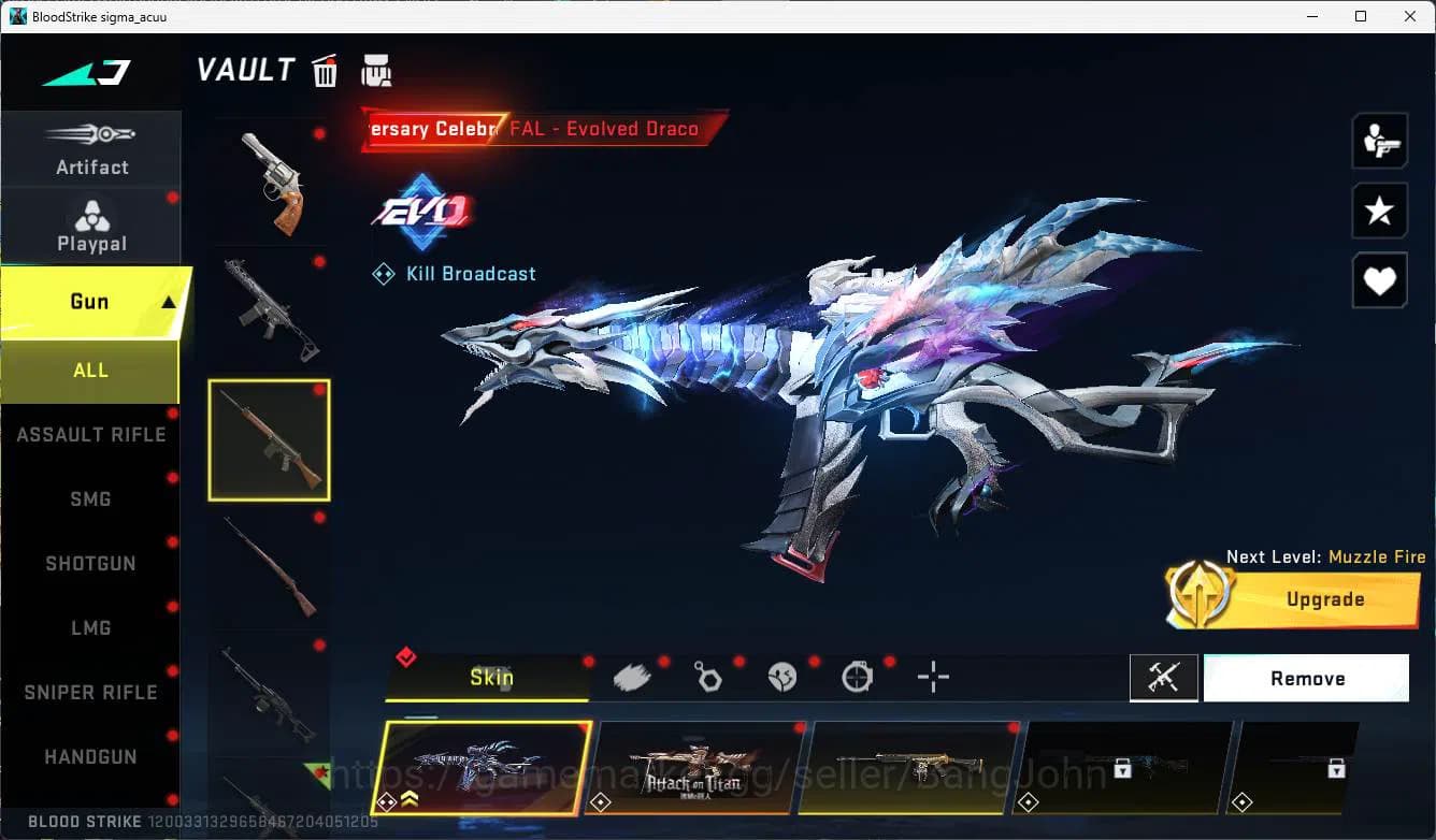 Blood Strike Accounts ASIA | exec walking dead, ultra vector, AOT KAG, E image 15