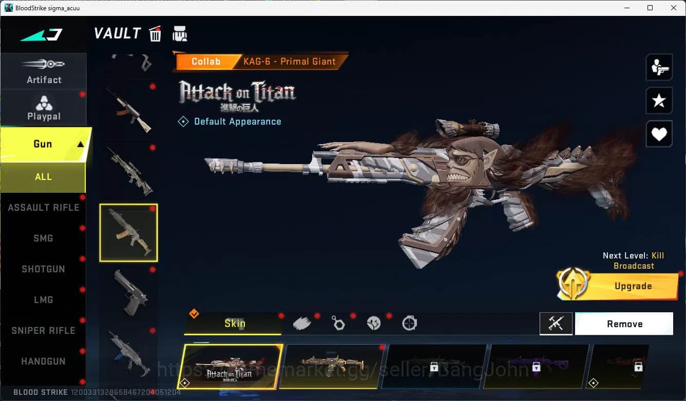 Blood Strike Accounts ASIA | exec walking dead, ultra vector, AOT KAG, E image 8