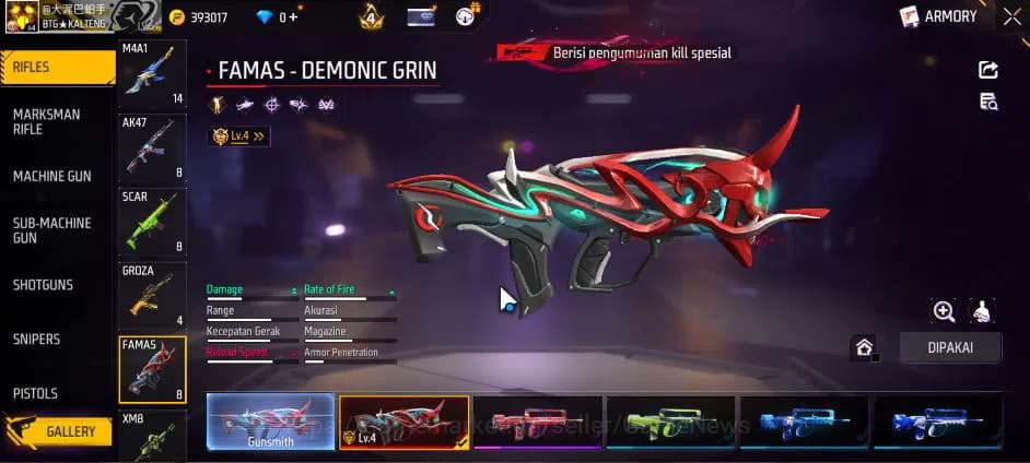 Free Fire Accounts Indonesia|M1887 Emerald Power|UMP Booyah 21 Lv4,FA image 10