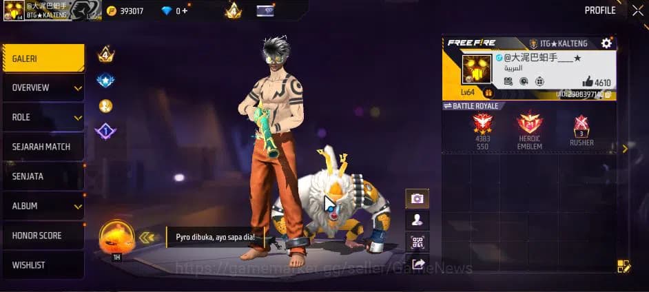 Free Fire Accounts Indonesia|M1887 Emerald Power|UMP Booyah 21 Lv4,FA image 14