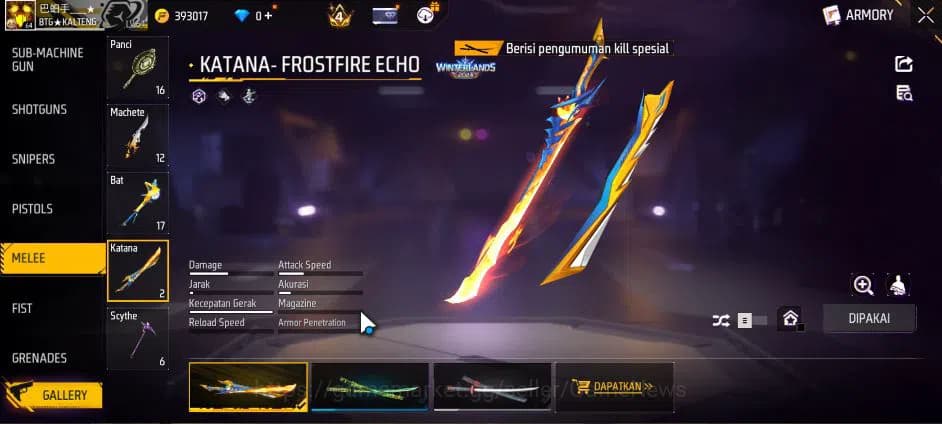 Free Fire Accounts Indonesia|M1887 Emerald Power|UMP Booyah 21 Lv4,FA image 9