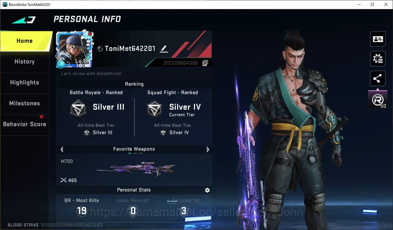 Blood Strike Accounts ASIA|COLLAB=KAR98K|ULTRA=M700,MP5,MORE DETAIL CEK image 8