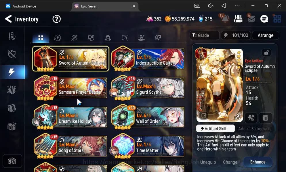 Epic Seven Accounts GLOBAL UNVERIF|9 ML(NM Luna,ConQ Lilias,SE Celine, image 9