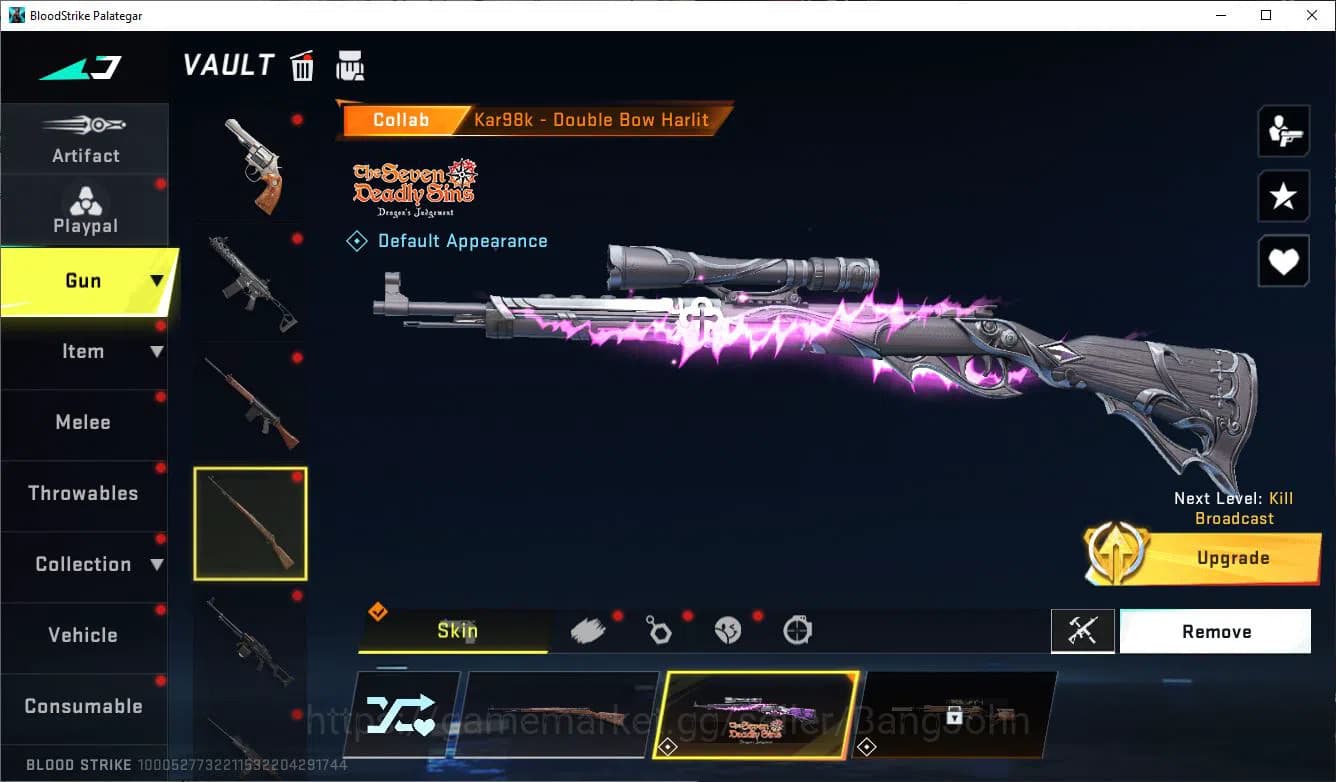 Blood Strike Accounts ASIA|COLLAB=AK47,KAR98K,QBZ95|LIMITED=BTF KNIFE,MP image 11