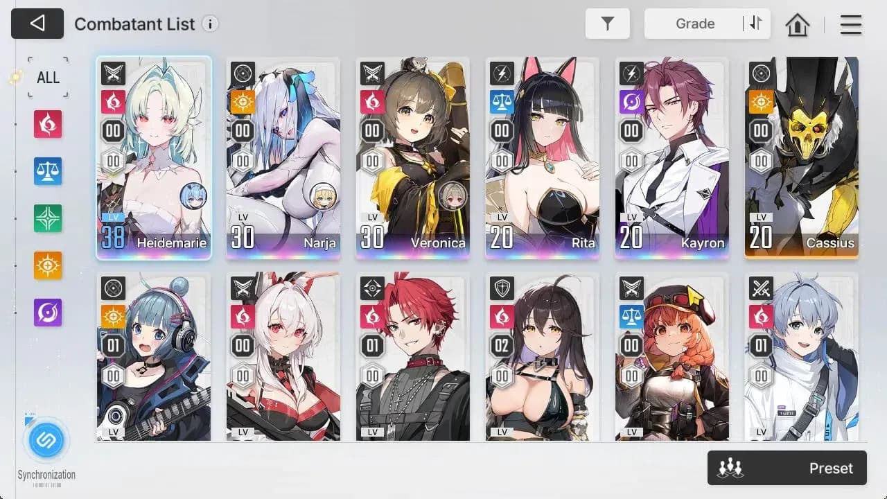 Chaos Zero Nightmare Accounts GLOBAL|Lv31|5 SSR[Heidemarie,Narja,Rita,Veronica,K image 4