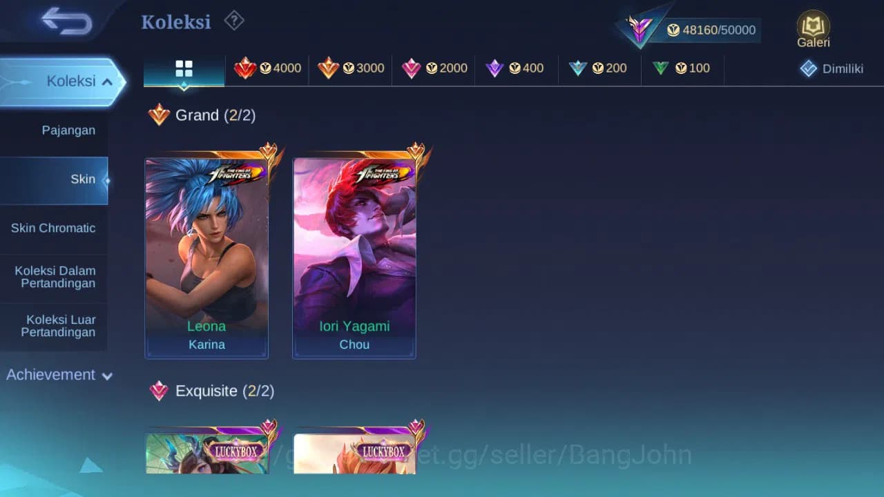 Mobile Legends: Bang Bang Accounts GLOBAL Hero 132 Skin 240 KOF Chou | Luckybox Kagur image 1