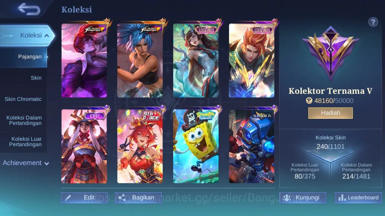 Mobile Legends: Bang Bang Accounts GLOBAL Hero 132 Skin 240 KOF Chou | Luckybox Kagur image 10