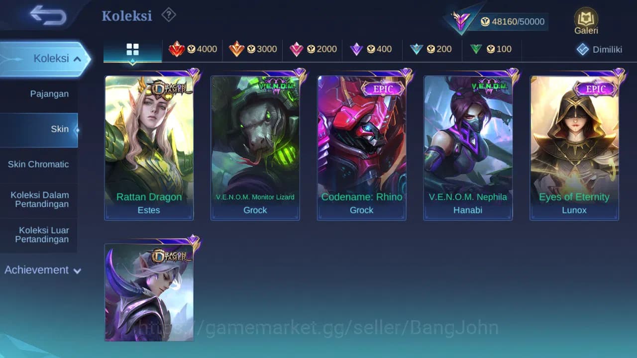 Mobile Legends: Bang Bang Accounts GLOBAL Hero 132 Skin 240 KOF Chou | Luckybox Kagur image 4