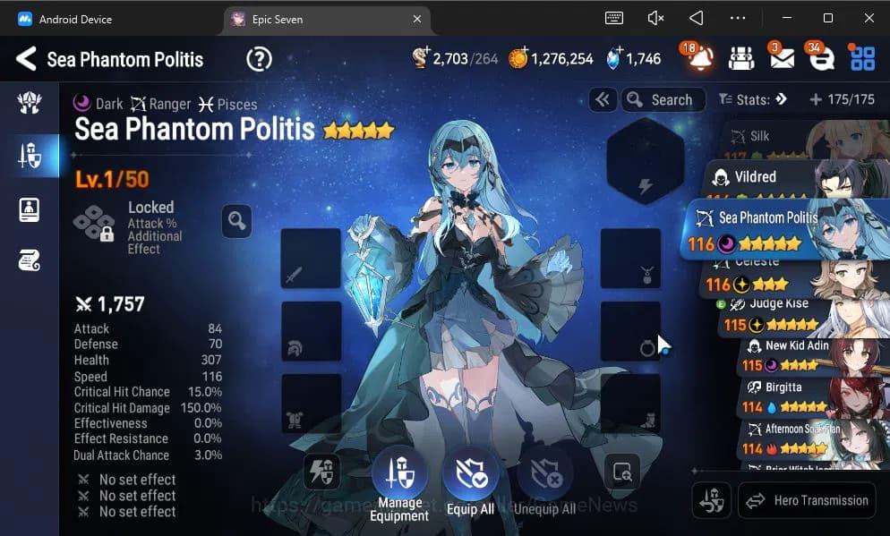 Epic Seven Accounts GLOBAL UNVERIF|7 ML(Salome,LOT Scales,Rof Light,Et image 5