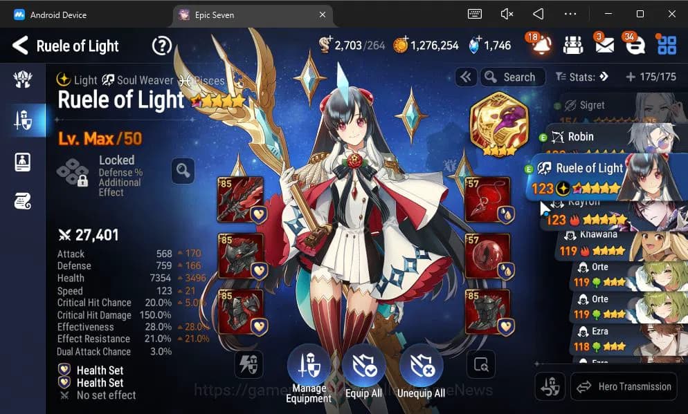 Epic Seven Accounts GLOBAL UNVERIF|7 ML(Salome,LOT Scales,Rof Light,Et image 6