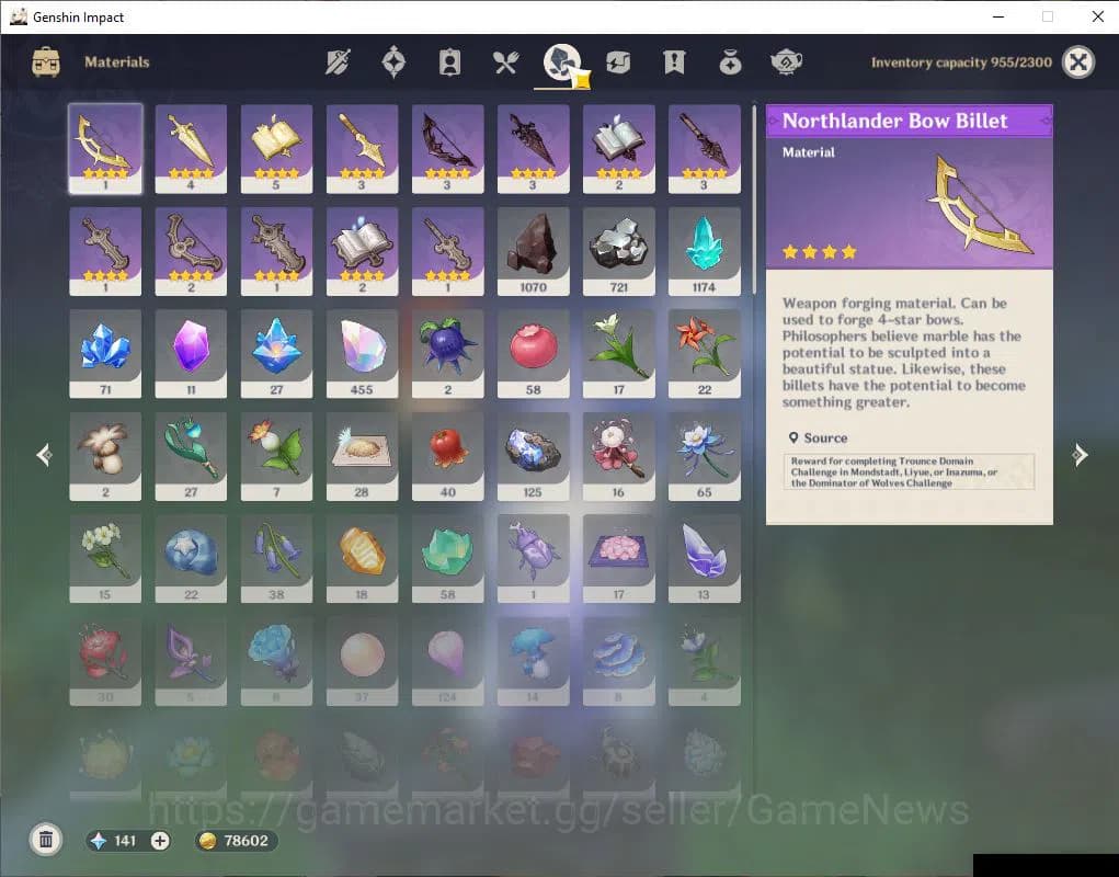 Genshin Impact Accounts ASIA|AR60|16Limit+7(*5Weapon)|PremTeam(Skirk,Mavui image 8