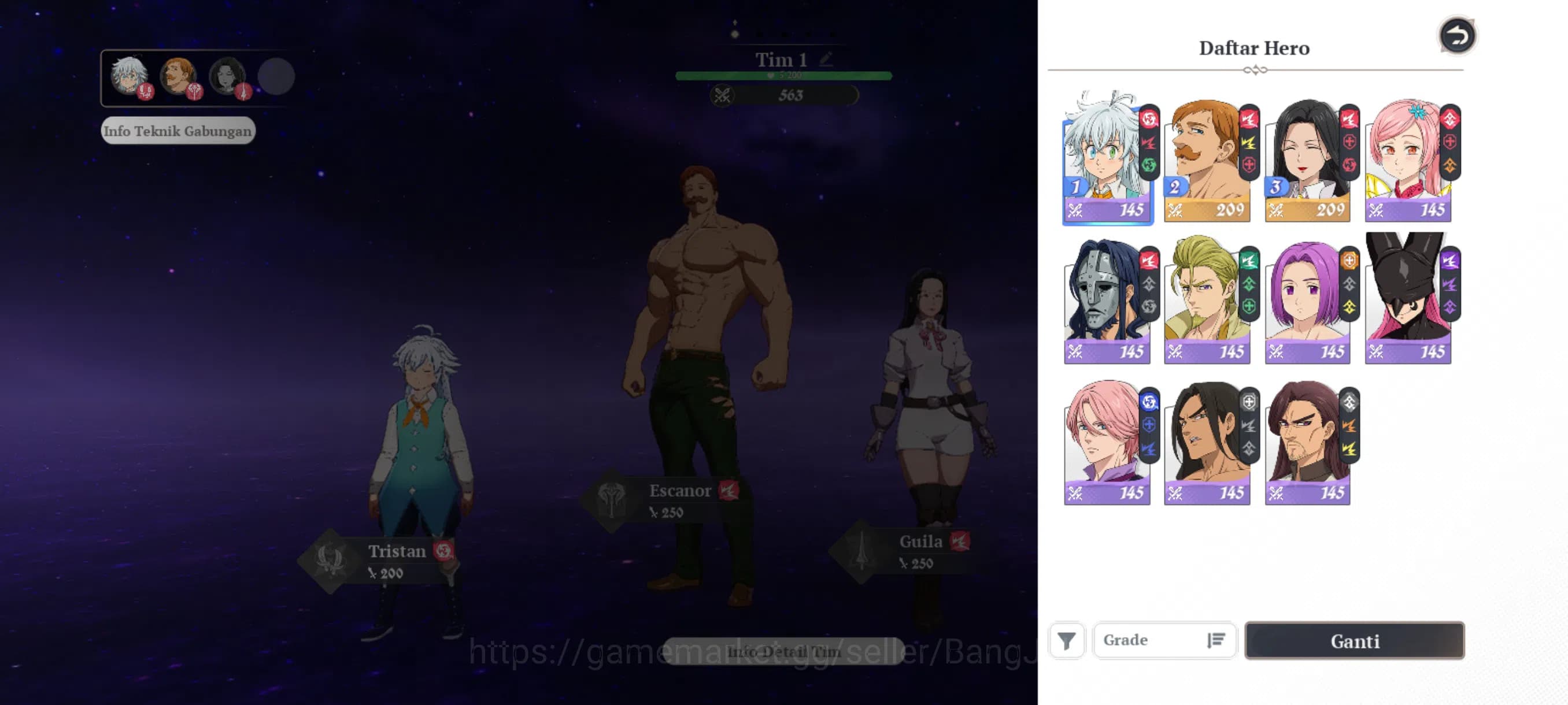 The Seven Deadly Sins: Origin Accounts EUROPE | Fresh Starter Lvl 2 |2 SSR| Escanor , Gui image 4