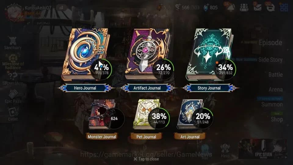 Epic Seven Accounts Server|UnVerif|11 ML Heroes: Boss Arunka, Salome. image 3