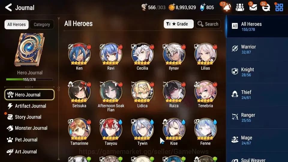 Epic Seven Accounts Server|UnVerif|11 ML Heroes: Boss Arunka, Salome. image 7