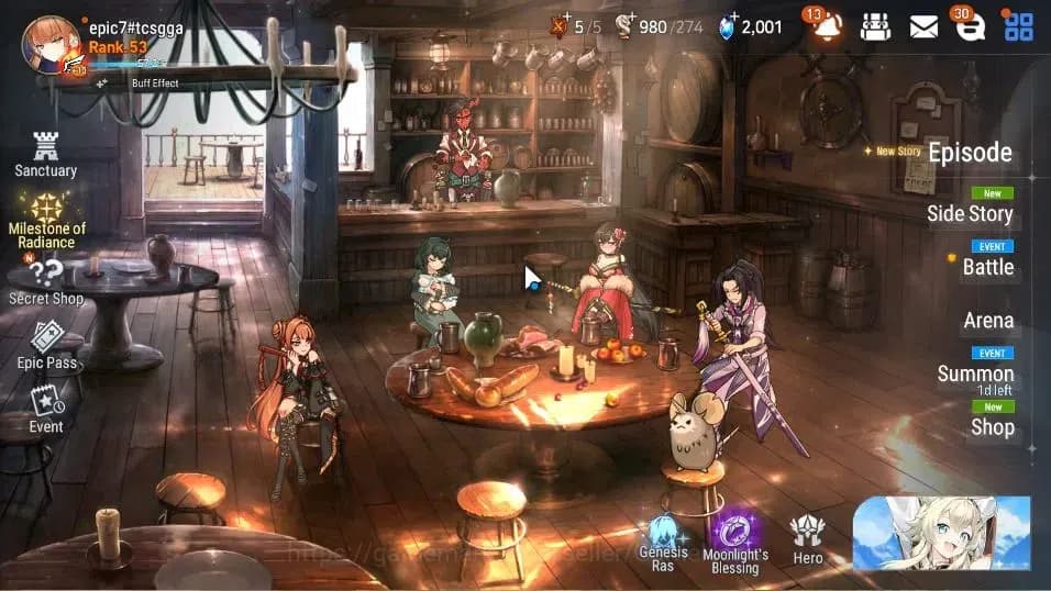 Epic Seven Accounts GLOBAL Unverif|New Era|5 ML(SP Politis,F Cecilia,S image 1