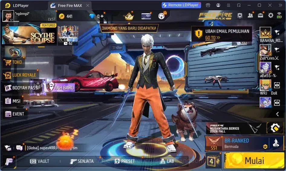 Free Fire Accounts Indonesia |Vault 120|EVO UMP-BOOYAH| EVO M60-DRESM image 1