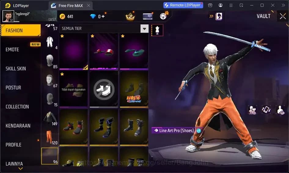 Free Fire Accounts Indonesia |Vault 120|EVO UMP-BOOYAH| EVO M60-DRESM image 12
