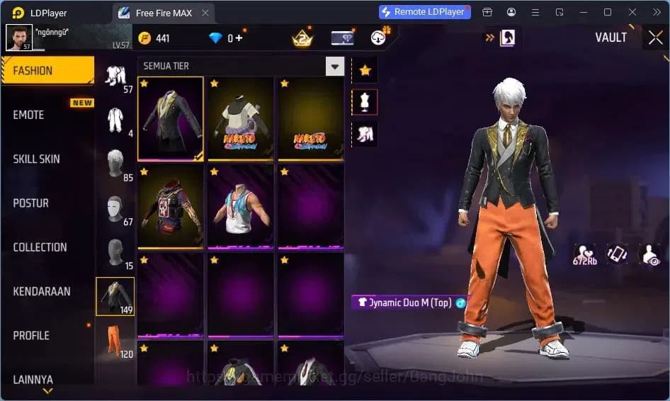 Free Fire Accounts Indonesia |Vault 120|EVO UMP-BOOYAH| EVO M60-DRESM image 14