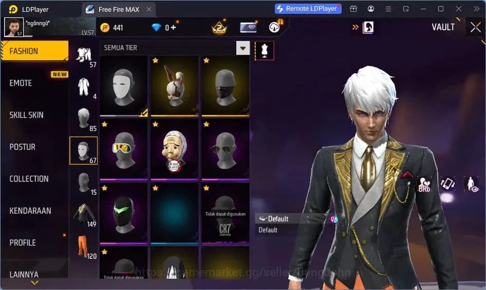 Free Fire Accounts Indonesia |Vault 120|EVO UMP-BOOYAH| EVO M60-DRESM image 16