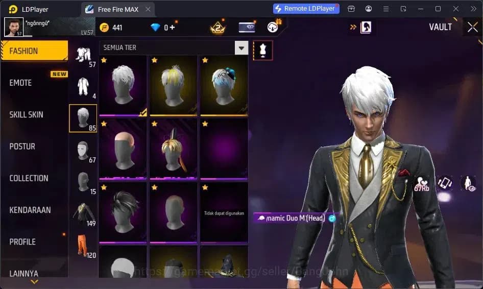 Free Fire Accounts Indonesia |Vault 120|EVO UMP-BOOYAH| EVO M60-DRESM image 17