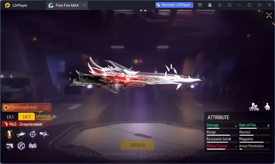 Free Fire Accounts Indonesia |Vault 120|EVO UMP-BOOYAH| EVO M60-DRESM image 5