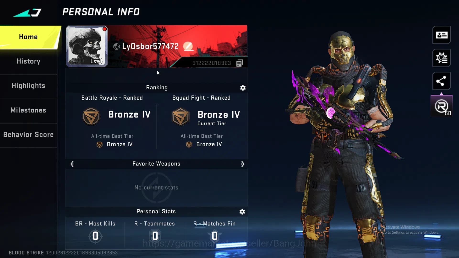 Blood Strike Accounts ASIA|COLLAB=M4A1-DEMOD,ETHAN|ULTRA=HANK,MORE DETAI image 1