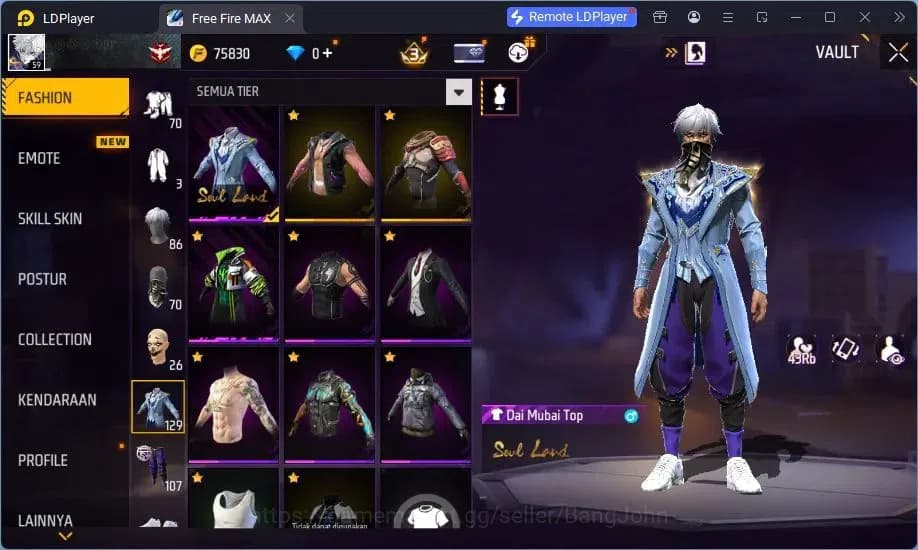 Free Fire Accounts Indonesia | M1887 Evo Lv.4, Thompson Cinder Coloss image 13