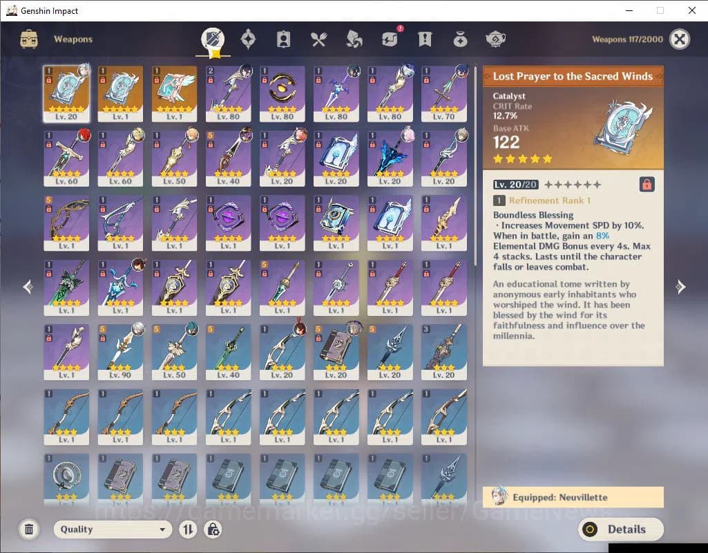 Genshin Impact Accounts Asia|AR 52 |4 Limited+3(*5WEP)|Neuvillate,Furina,Y image 4