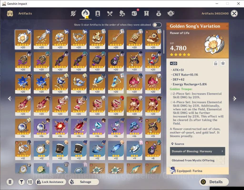 Genshin Impact Accounts Asia|AR 52 |4 Limited+3(*5WEP)|Neuvillate,Furina,Y image 5