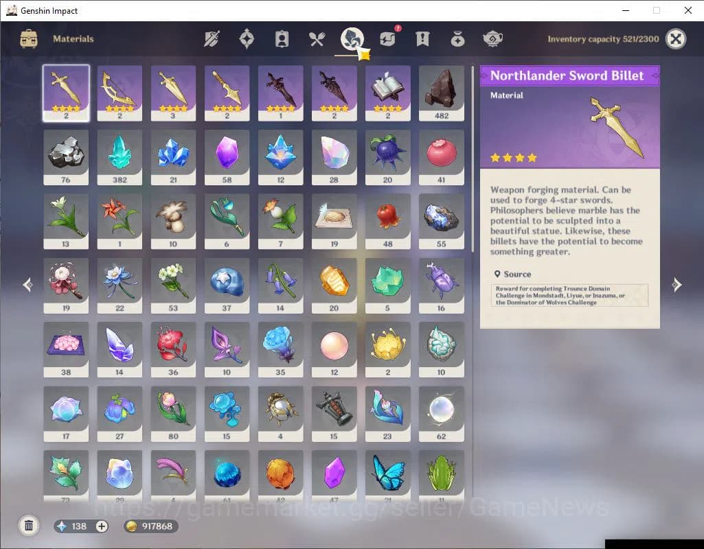 Genshin Impact Accounts Asia|AR 52 |4 Limited+3(*5WEP)|Neuvillate,Furina,Y image 7