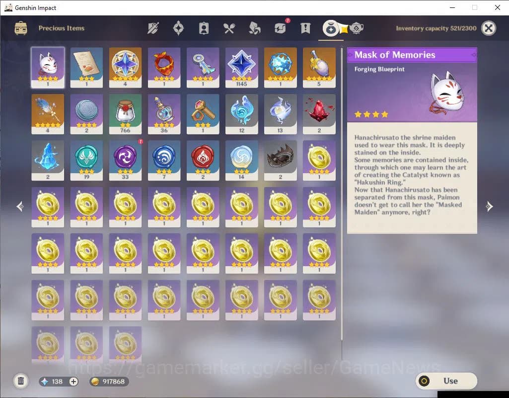 Genshin Impact Accounts Asia|AR 52 |4 Limited+3(*5WEP)|Neuvillate,Furina,Y image 9