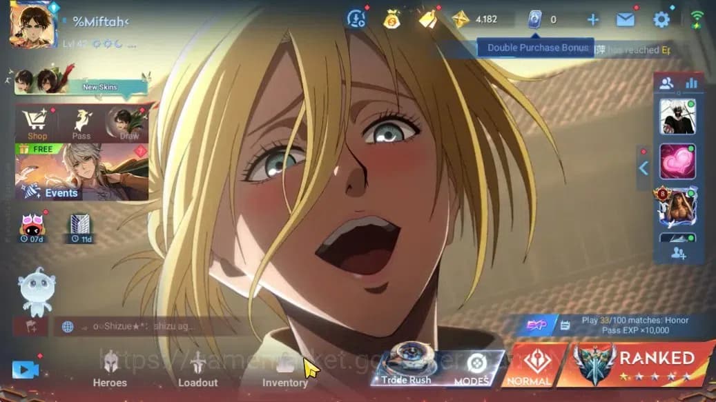 Honor of Kings Accounts Hero 33 Skin 14| Legend (Angela) | AOT (Mayene),3 image 1