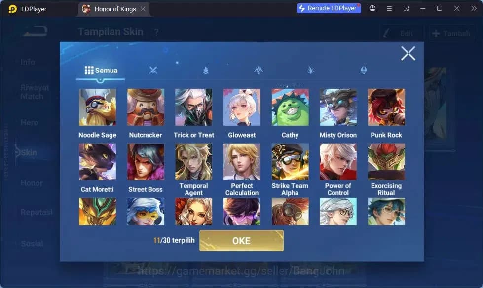 Honor of Kings Accounts GLOBAL|112HR|235SK|Mythic Diochan | Dolia Limited+ image 4